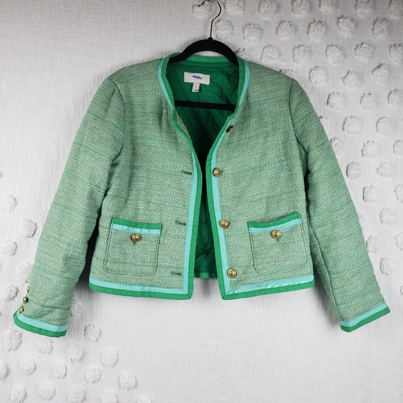 J. Crew Jackets & Blazers - J. Crew  Green Tweed Jacket size 8